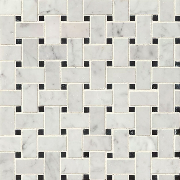 Picture of Bedrosians - Marble Stone Mosaic Basketweave Aurora